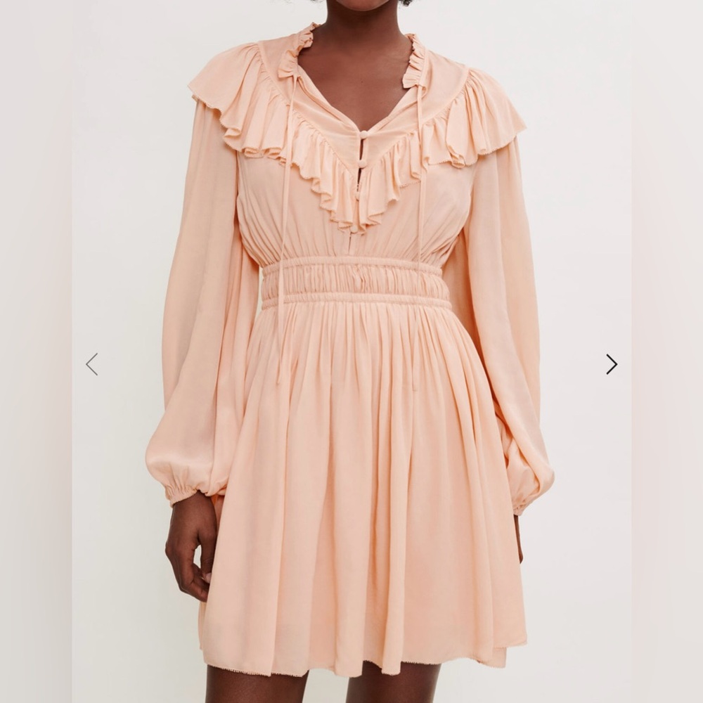 Maje Riava Ruffled Mini Dress size 42 new - Picture 3 of 9